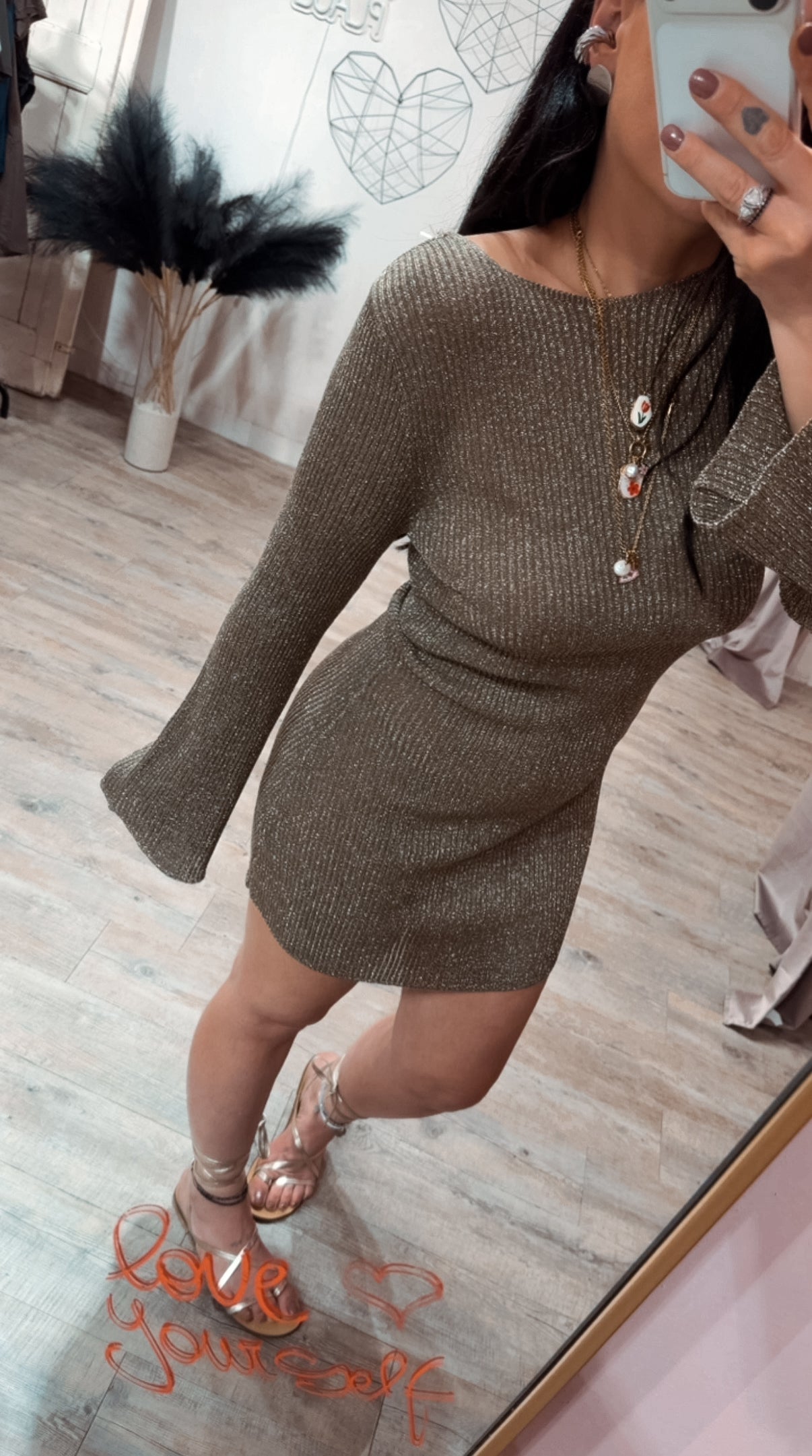 Mini Abito Maglia Coste Lurex Kontatto +colori