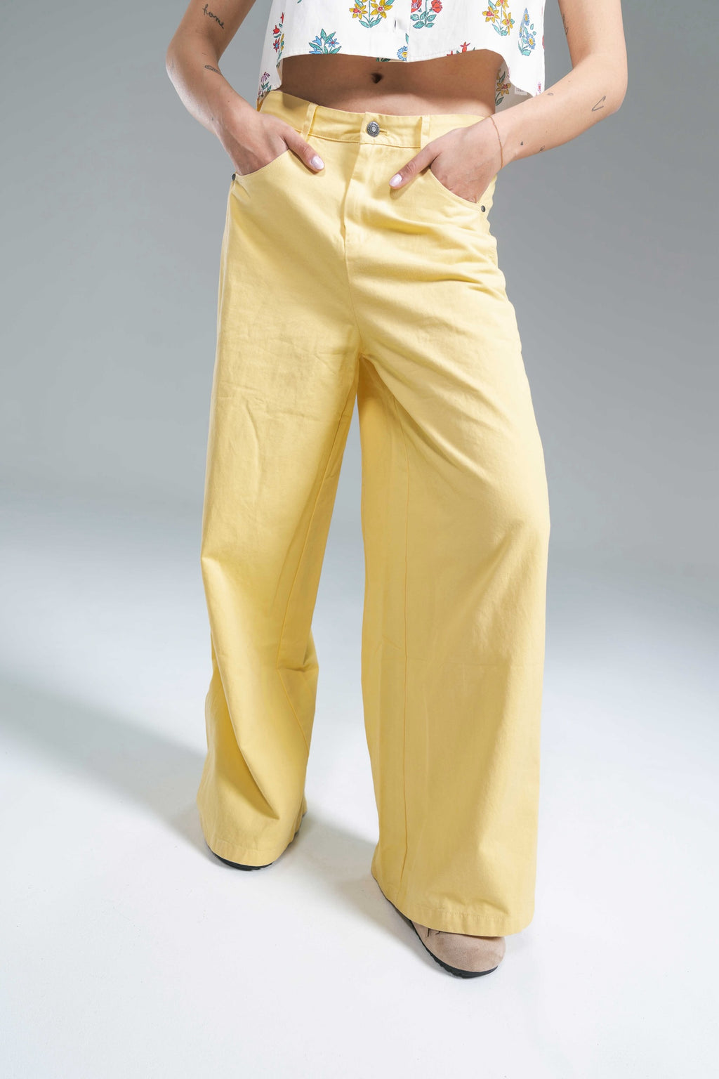 Pantalone Denim Giallo Burro Compania Fantastica