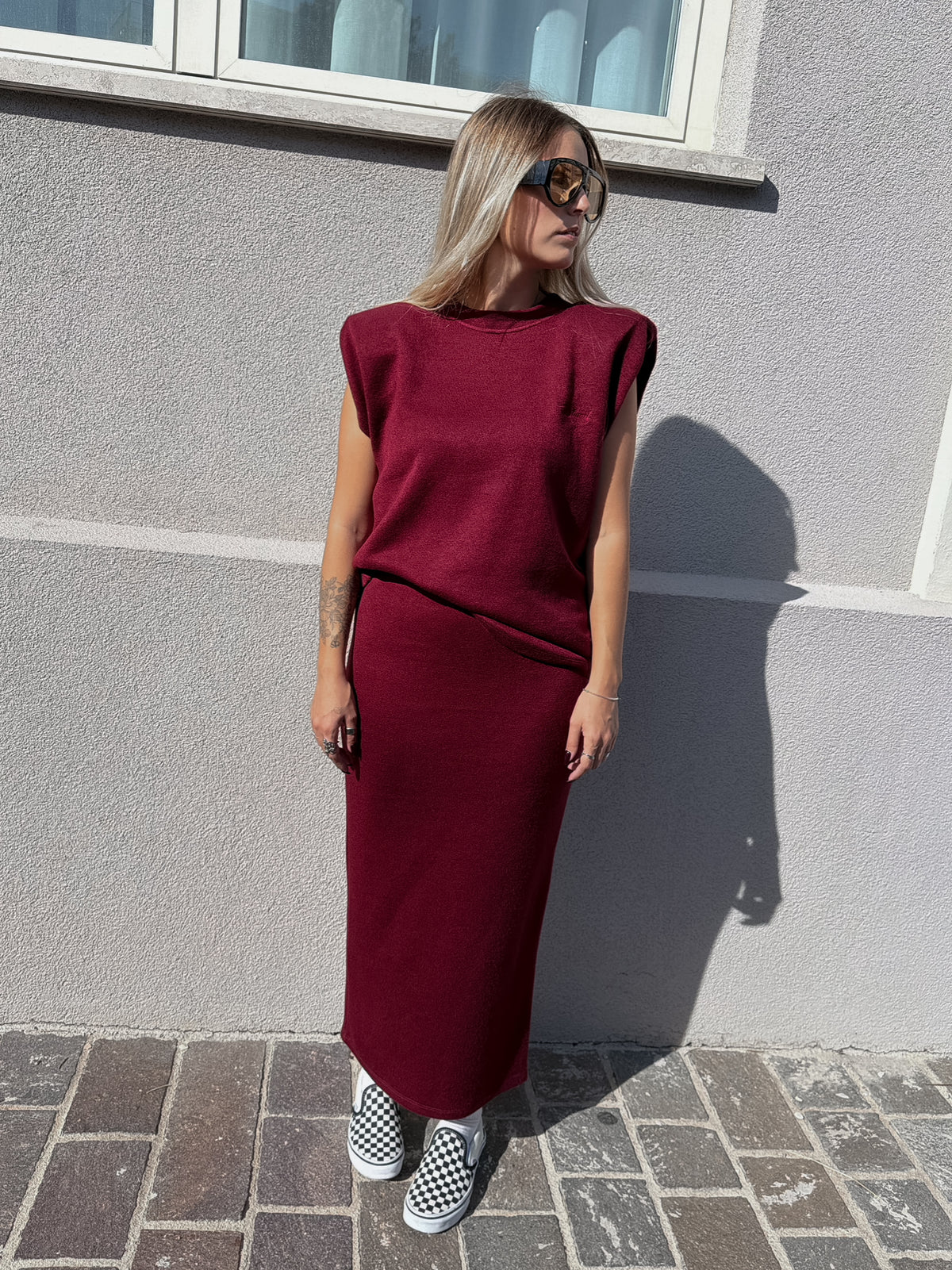 Gilet Smanicato Maja Borgogna Kostumn1