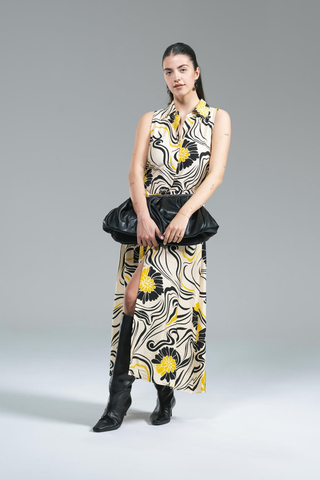 Abito Chemisier Giallo Burro e Nero Wild Pony