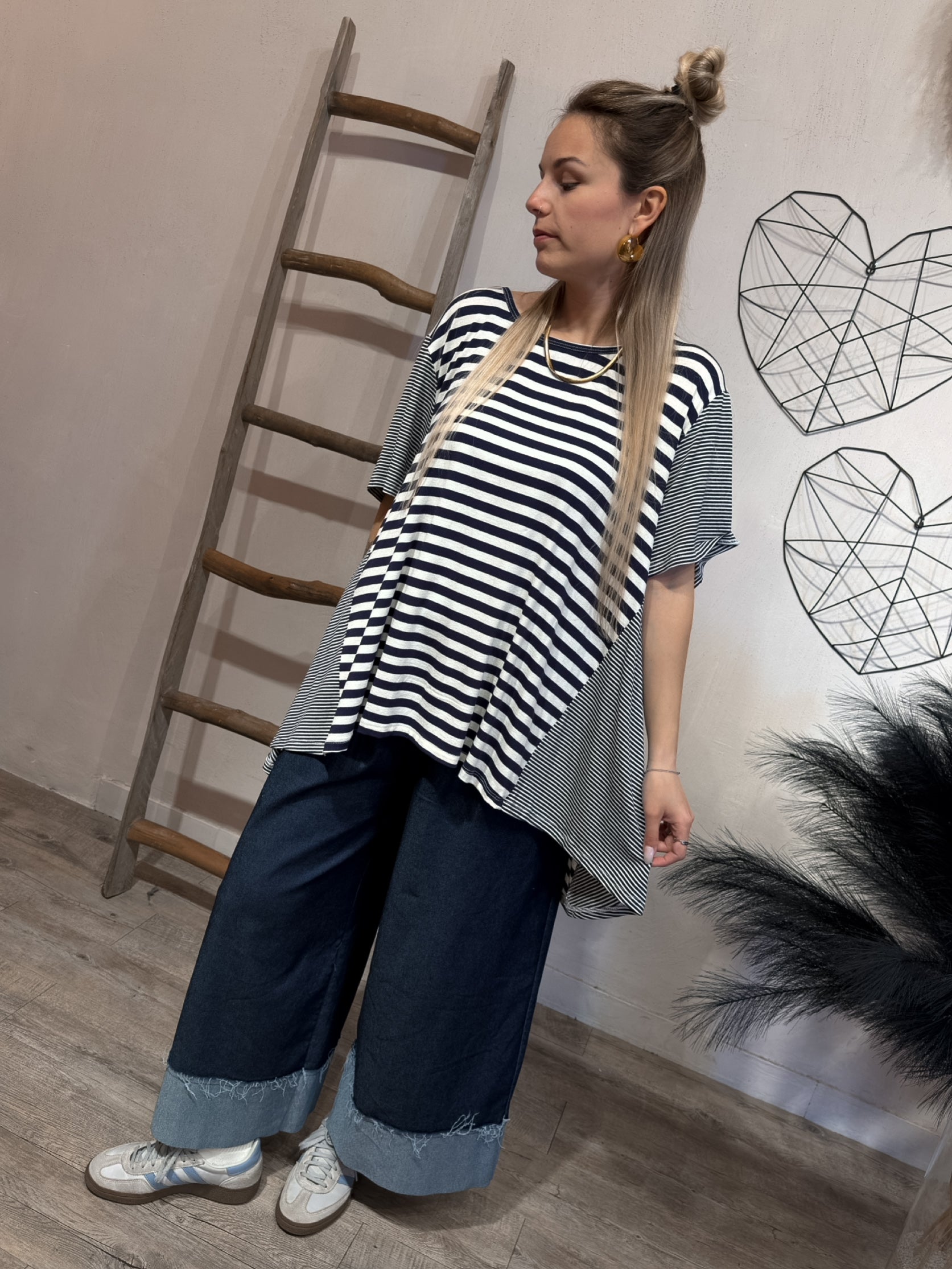 Jeans Stretch Risvolto B/Scuro Miranda