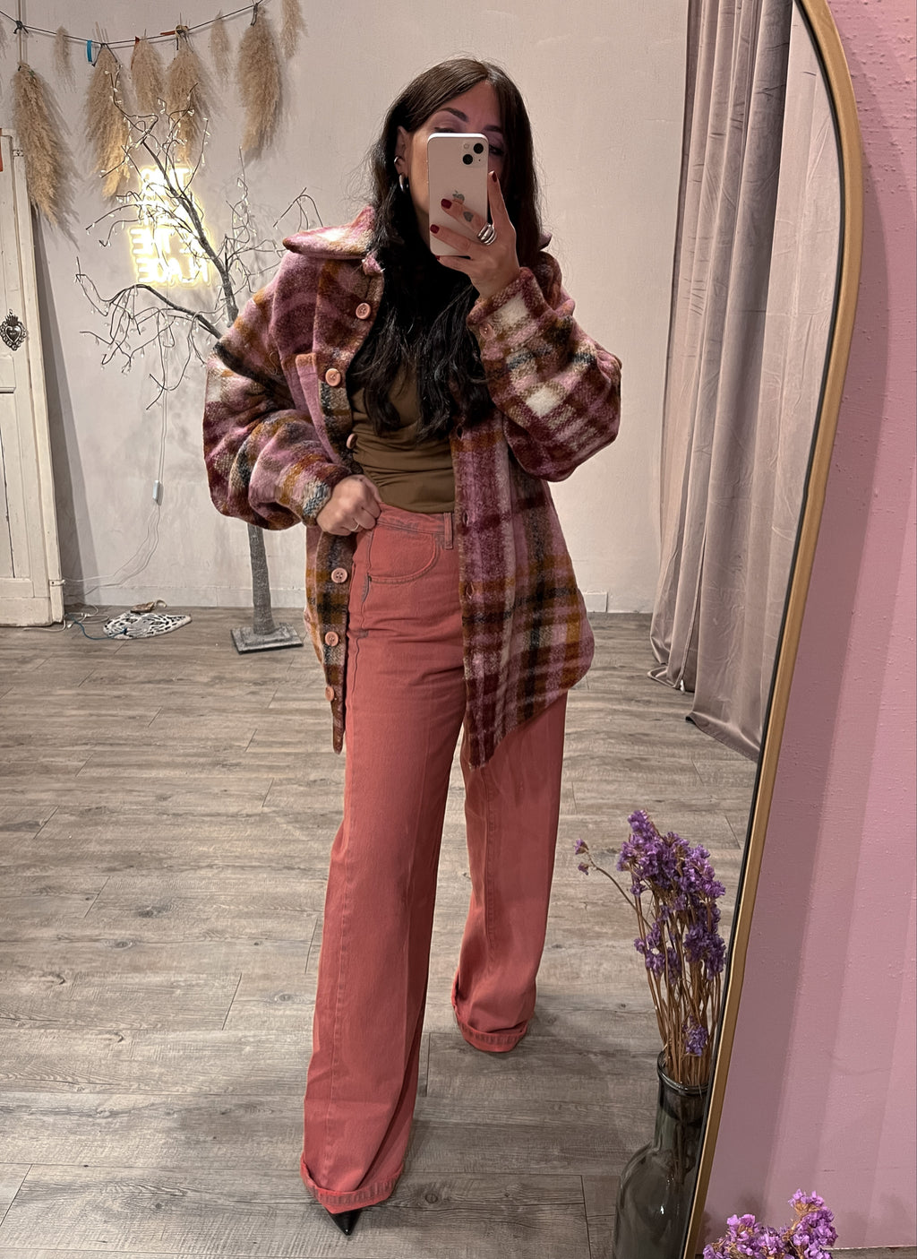 Jeans Straight Leg Delave’ Rosa Antico Kostumn1