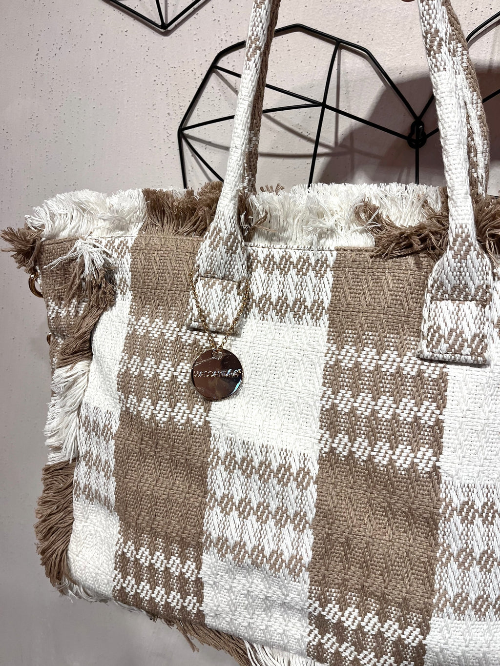 Maxi Borsa Tessuto Check +colori