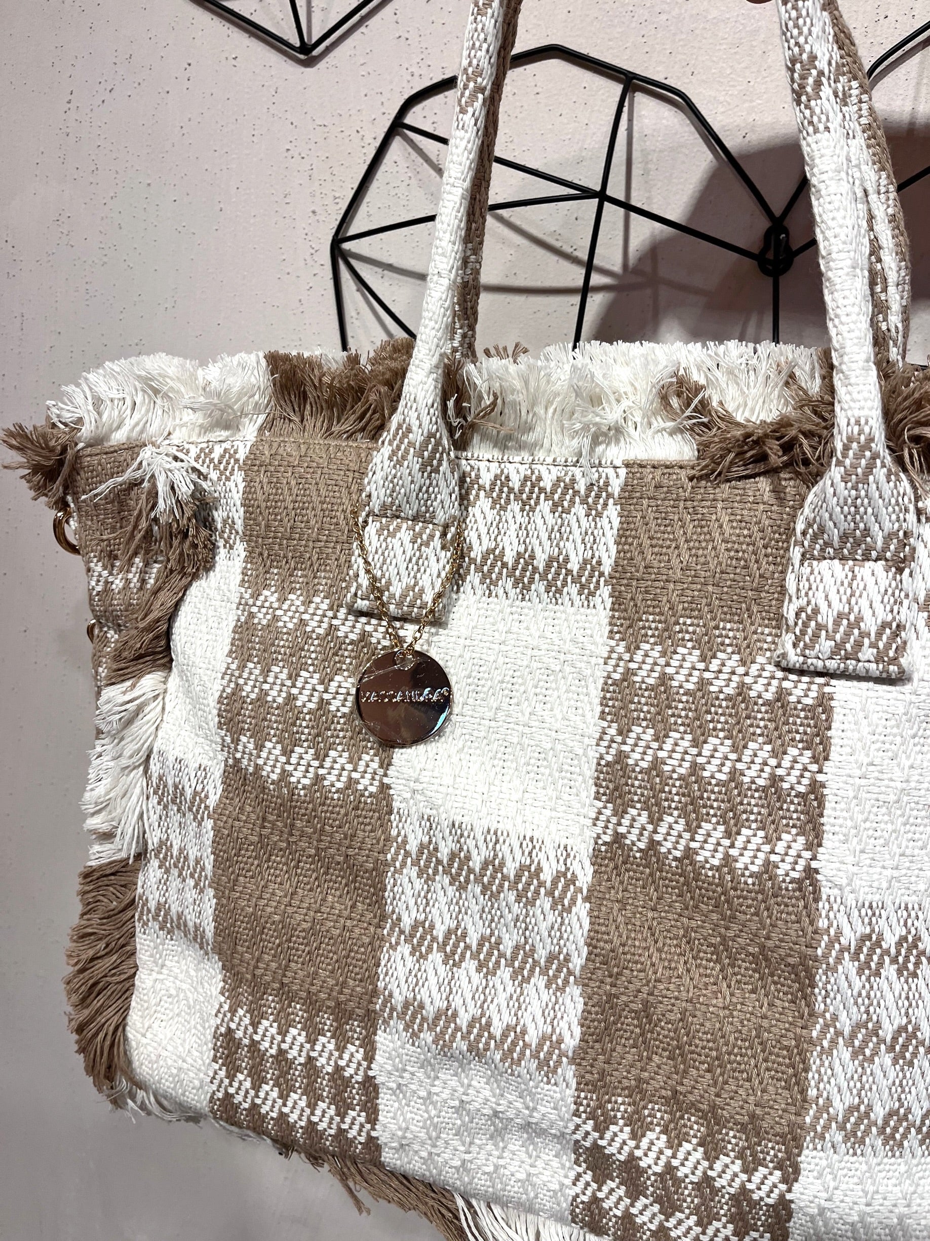Maxi Borsa Tessuto Check +colori
