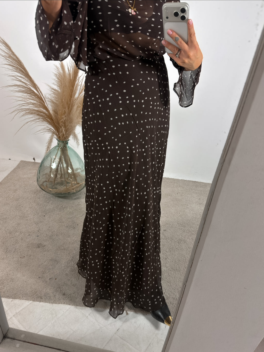 Gonna Lunga Pois Chiffon Fondente Glamorous