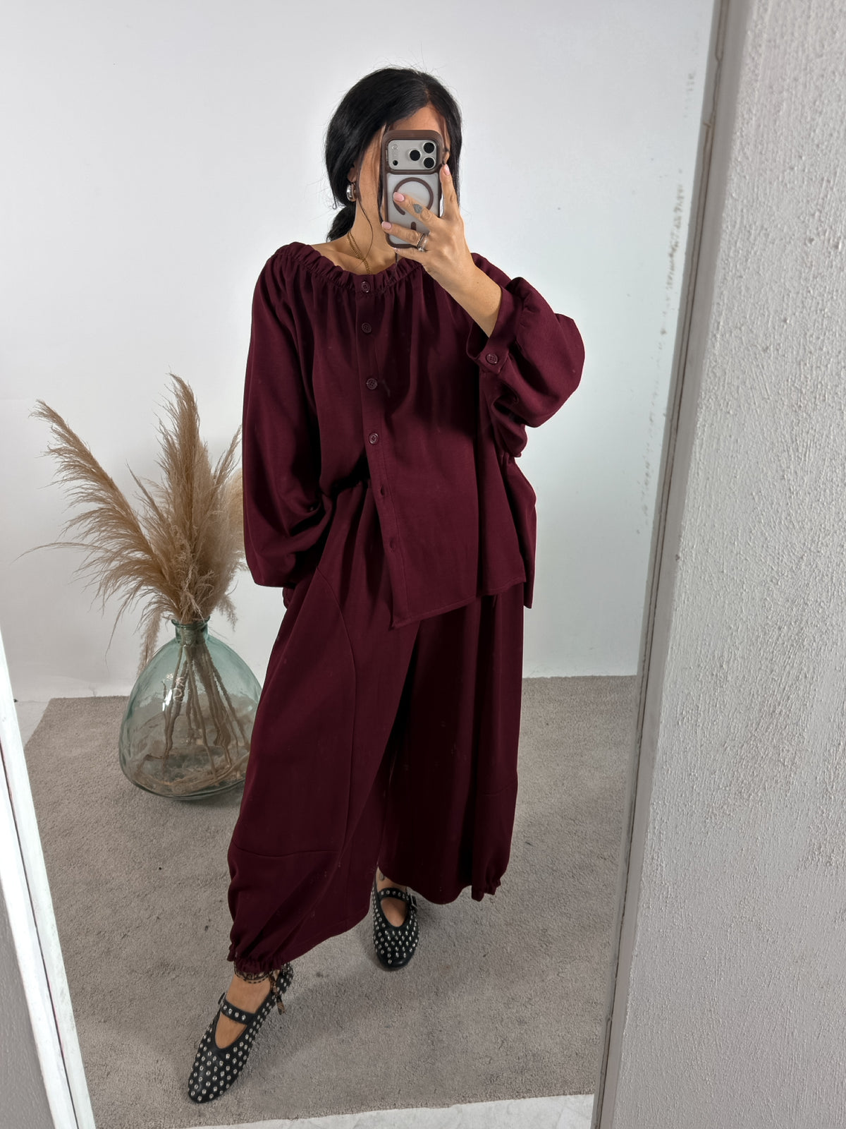 Set Afrodite Modal Giacca+Panta Balloon Ribes