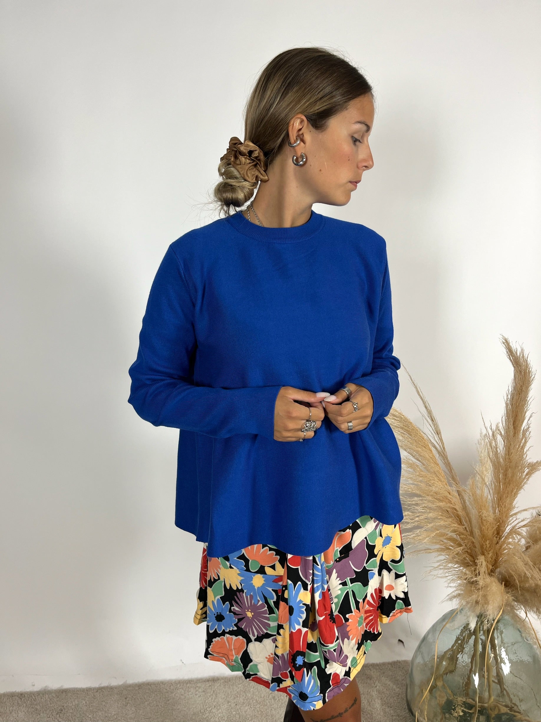 Maglia Ruota Viscosa Blu Elettrico