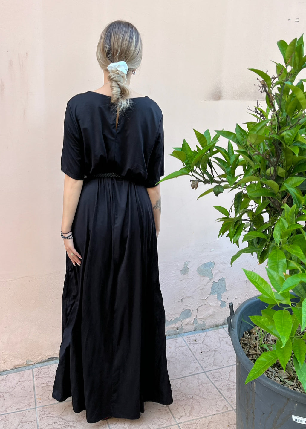 Maxi Abito Mary Manica Corta Fluido +colori