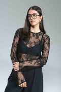 Maglia Pizzo Manica Lunga Kostumn1  Nero