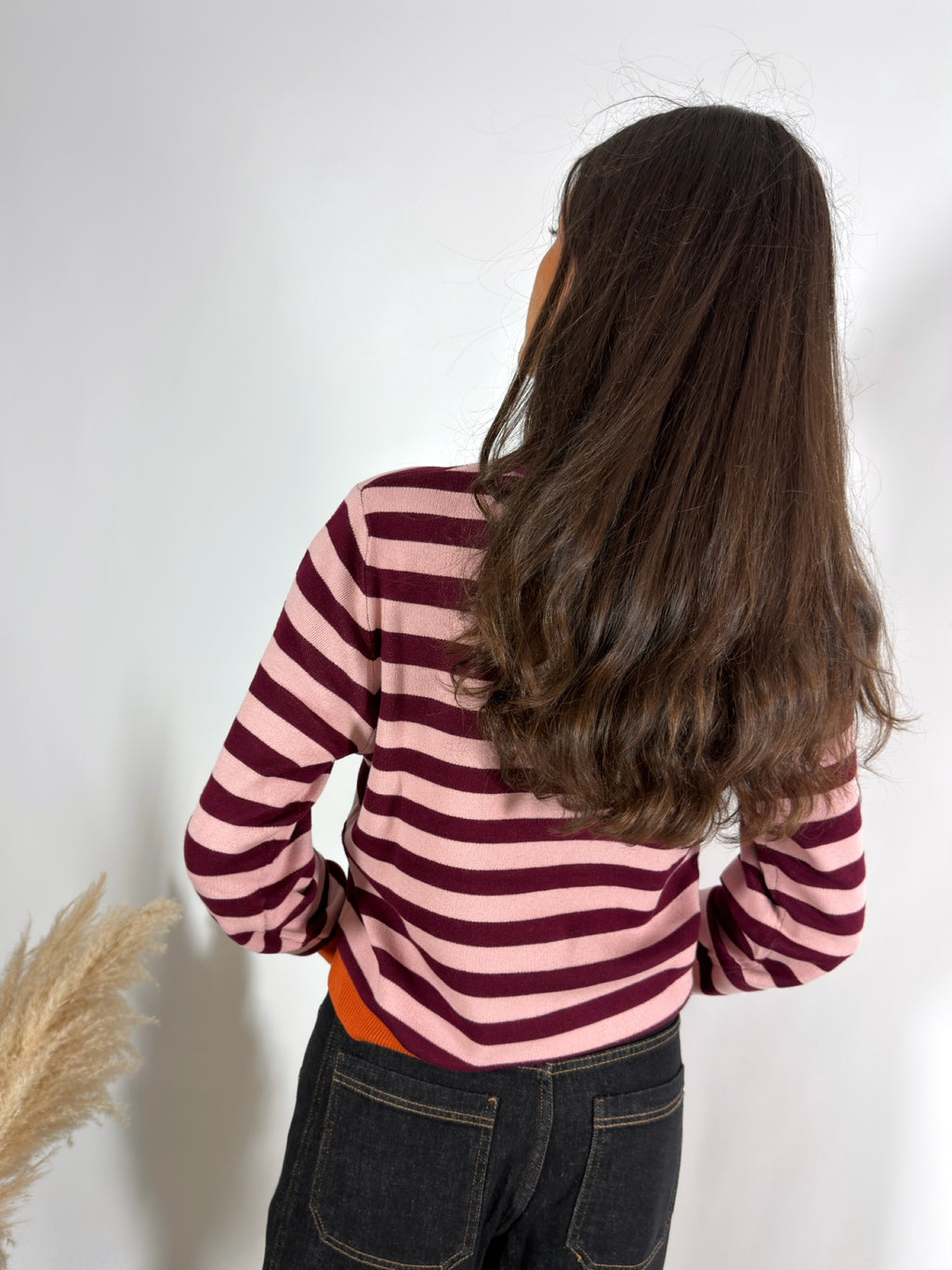 Pull Righe Multicolore Ribes/Rosa/Arancio Surkana