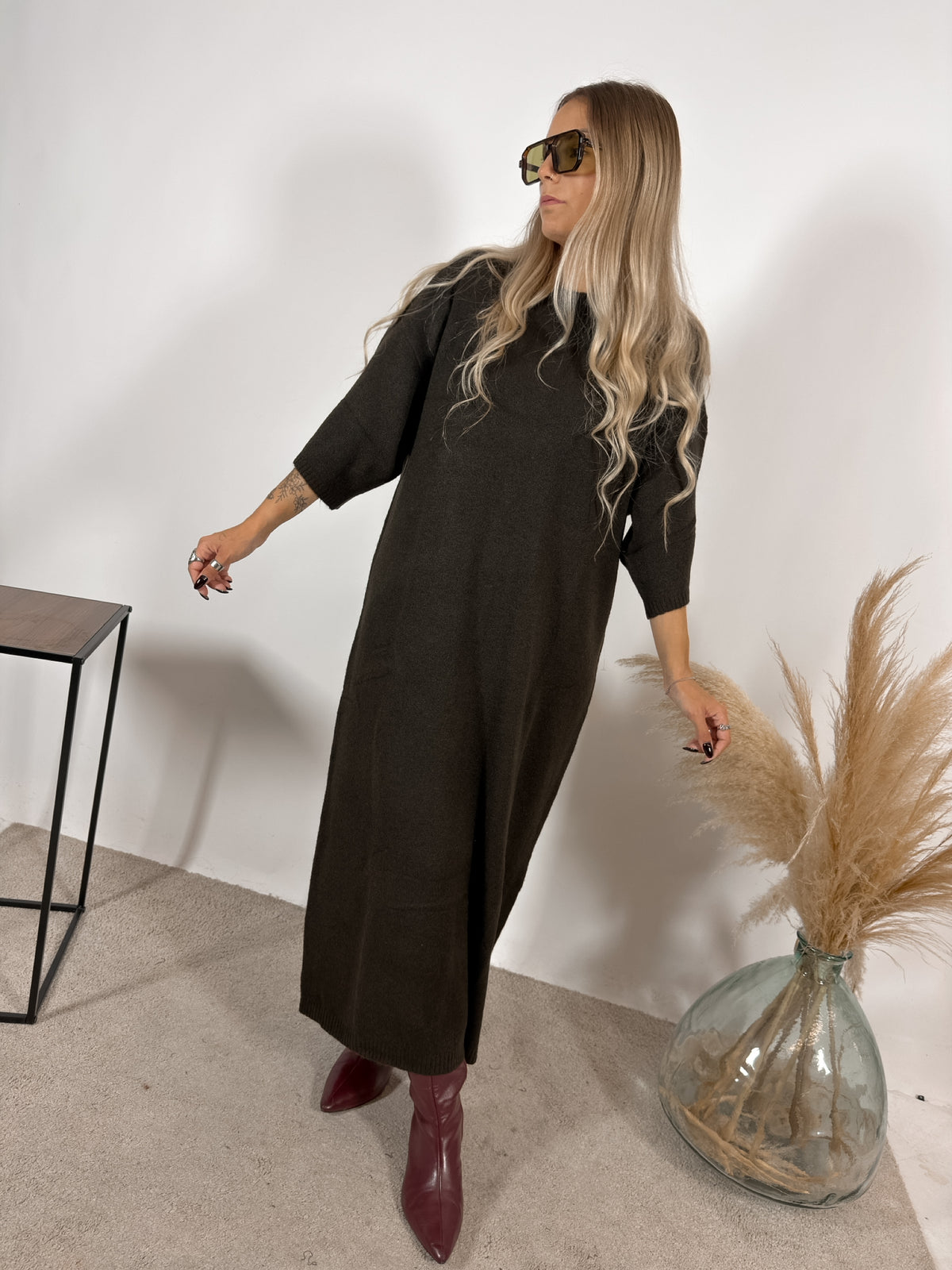 Maxi Abito Maglia Caffe Glamorous