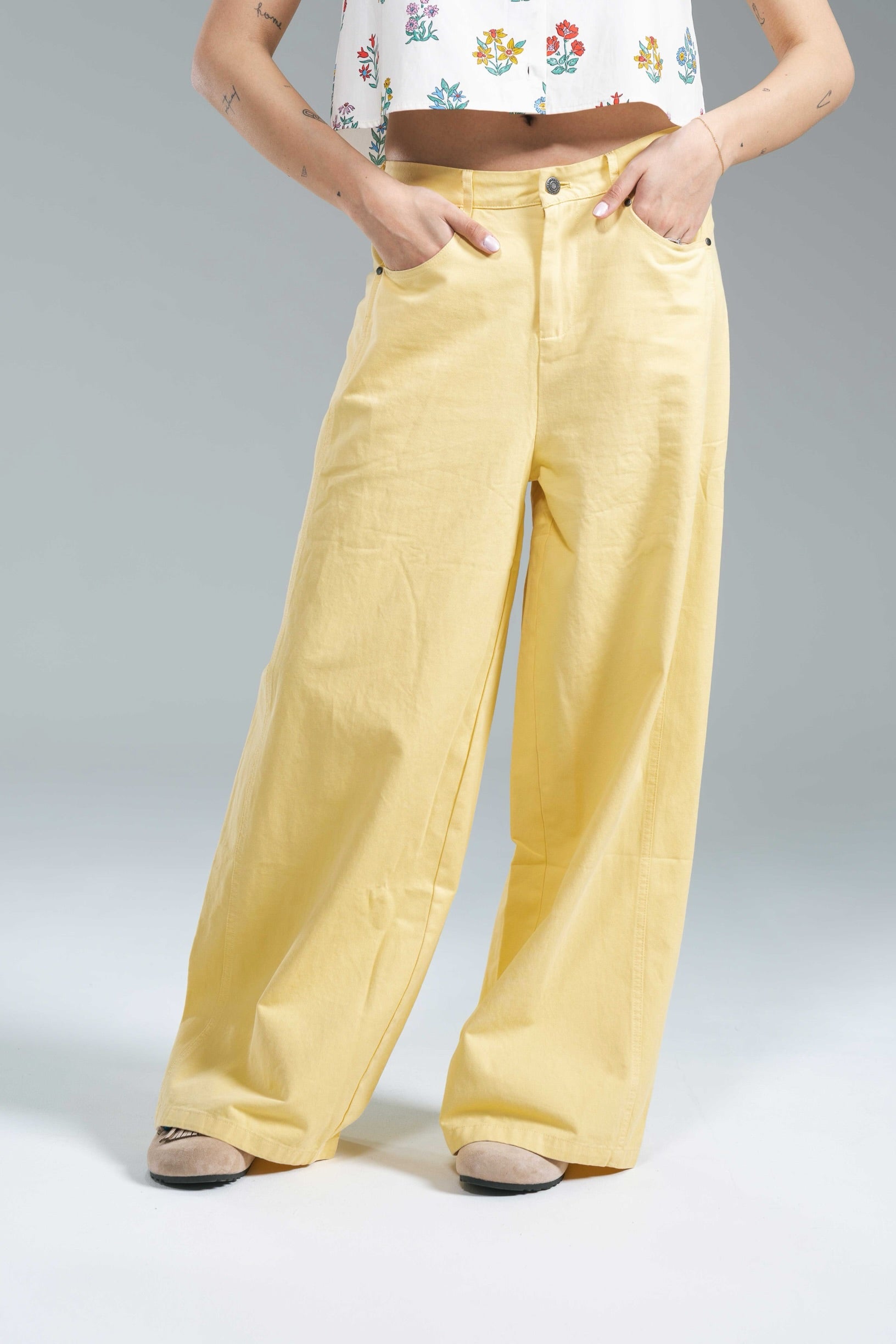 Pantalone Denim Giallo Burro Compania Fantastica