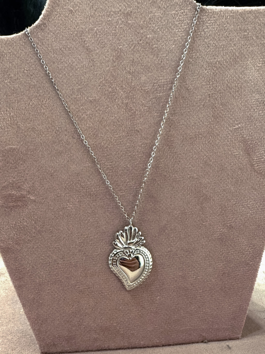 Mix Collana Cuore Sacro + Orsetto Argento