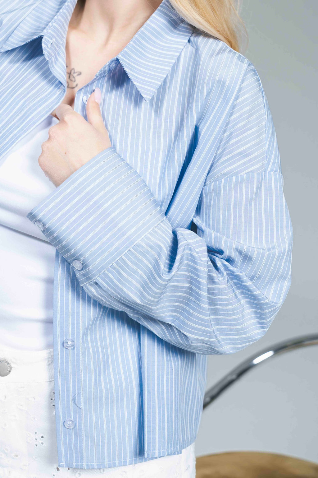 Camicia Celeste Bacchetta Bianco YouDecide