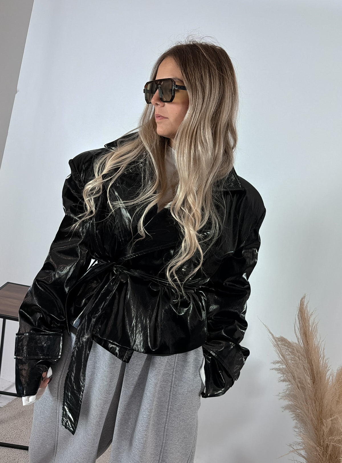 Giacca Imbottita Glossy Nero Kostumn1
