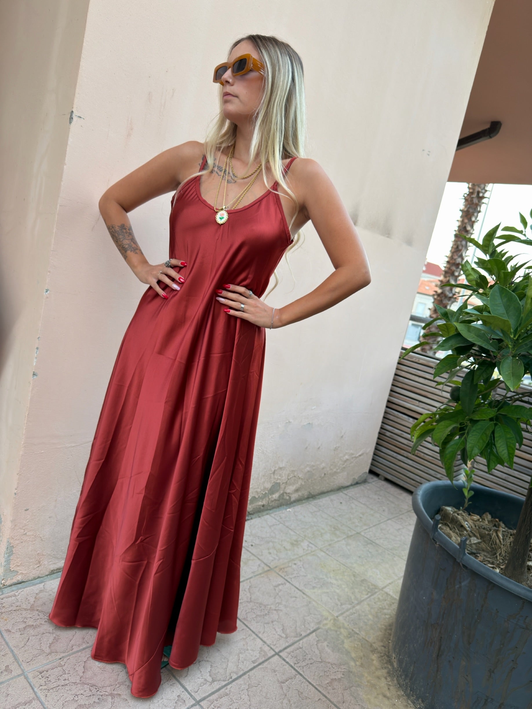 Vestito Sottoveste Satin +colori
