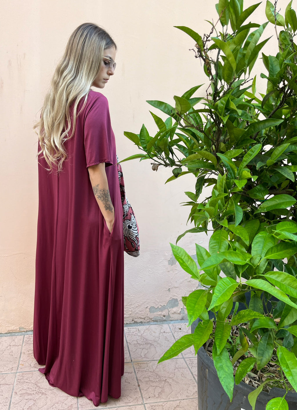 Maxi Abito Mary Manica Corta Fluido +colori