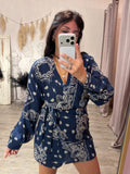 Vestito Portafoglio Bandana Blu