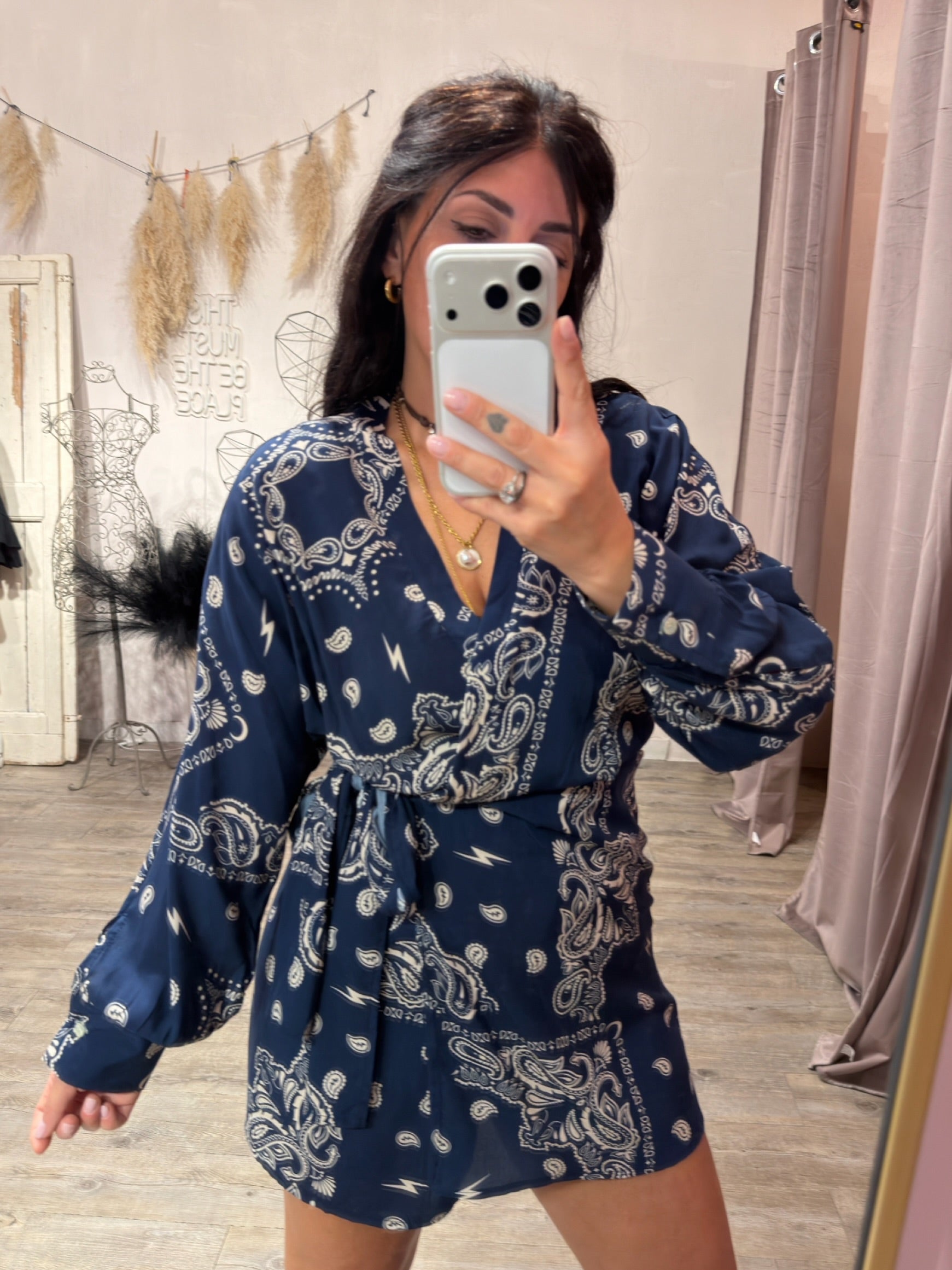 Vestito Portafoglio Bandana Blu