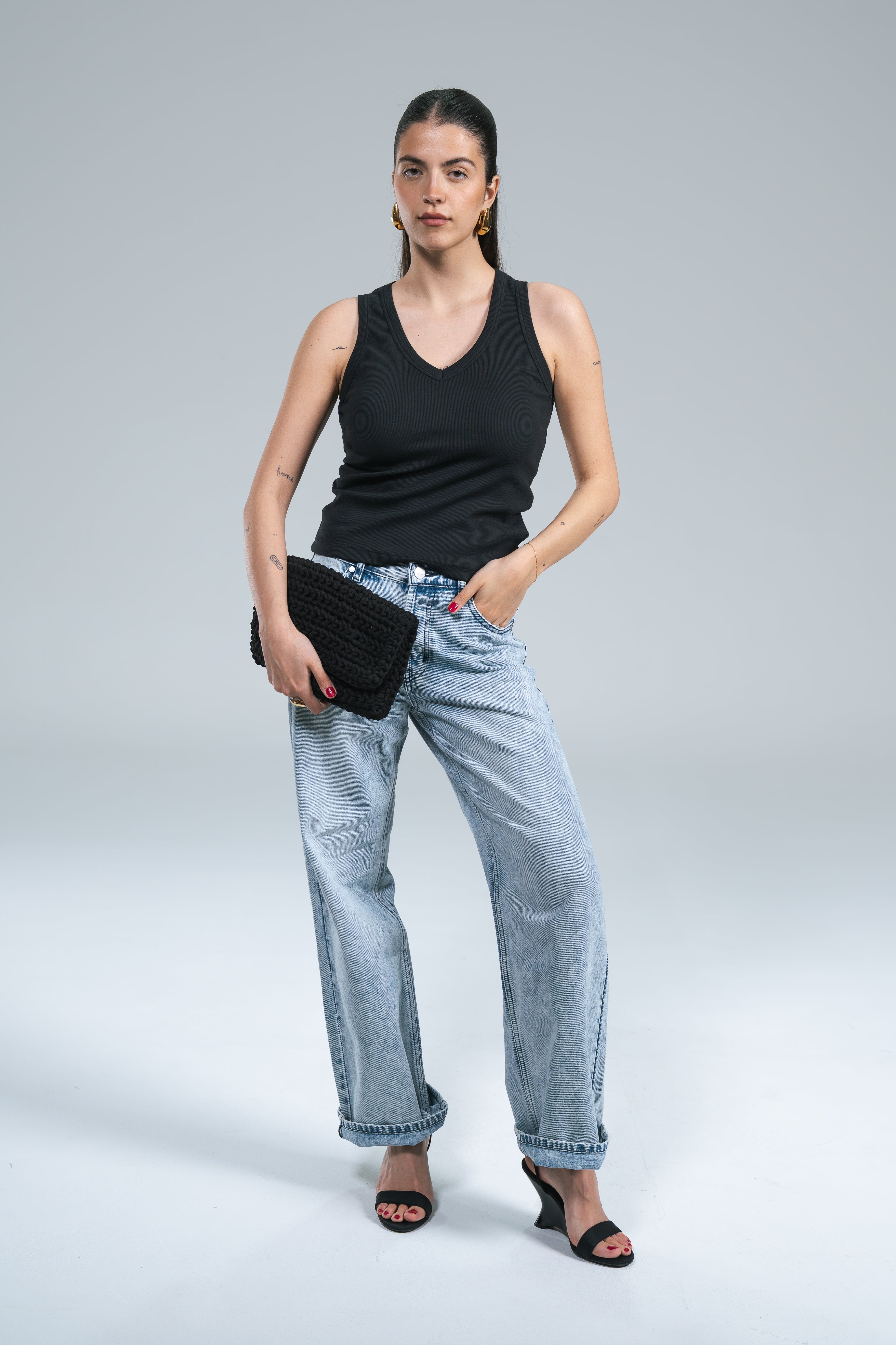 Jeans Wide Leg Light Blue 24Colours