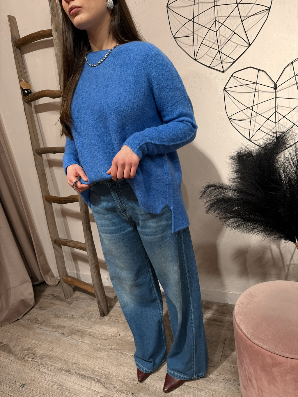 Maxi Maglione Scollo Barca Kontatto +Colori