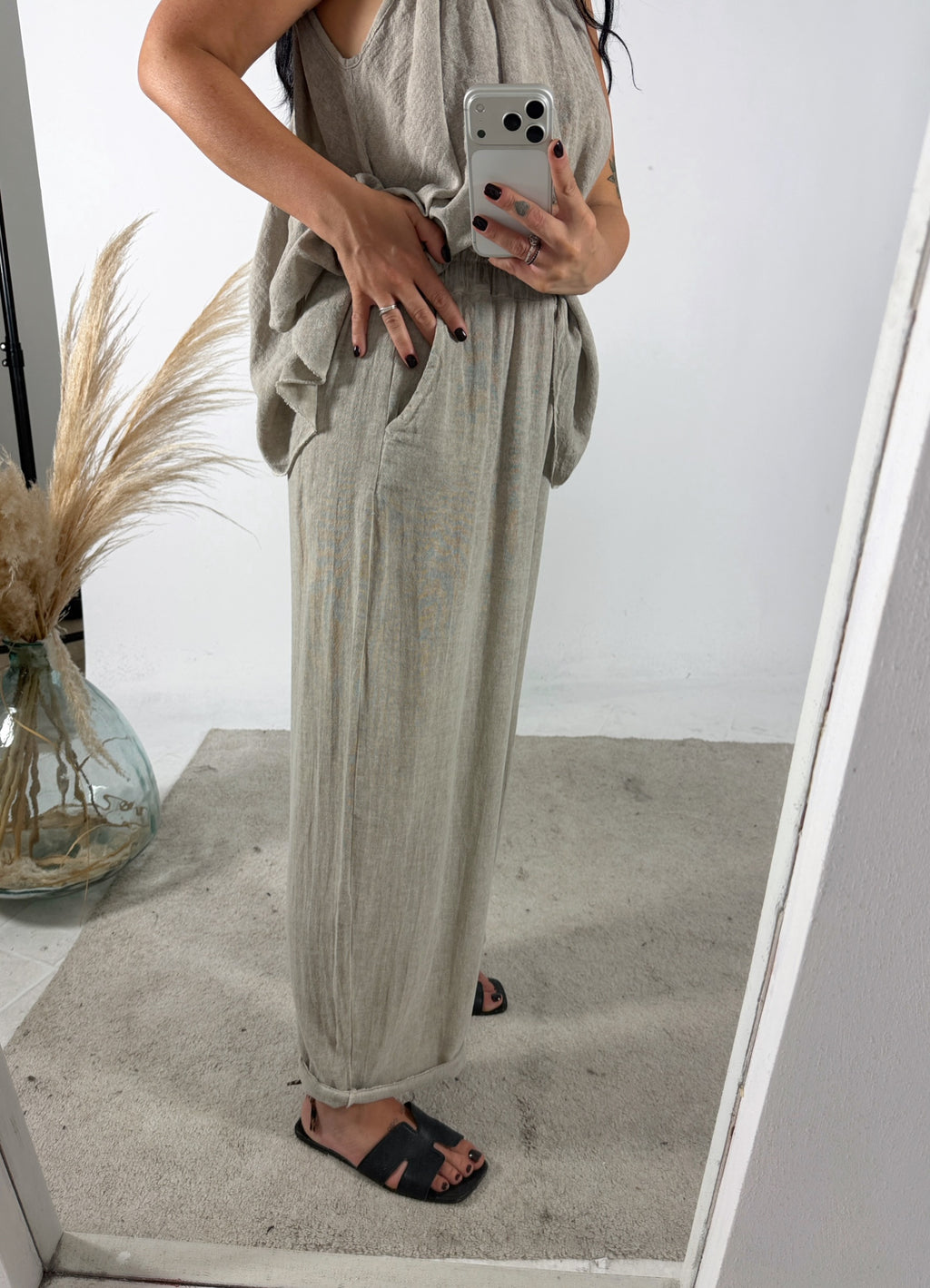 Pantalone Ovetto Lino Garza Corda
