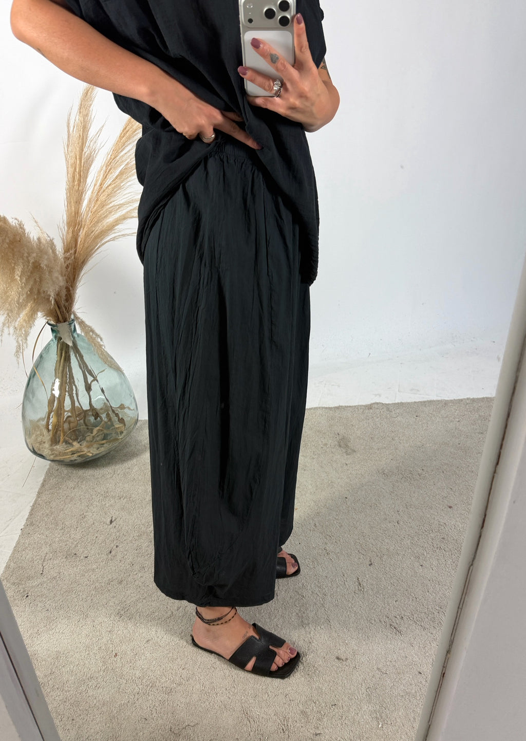 Pantalone Barbara Cotone Nero