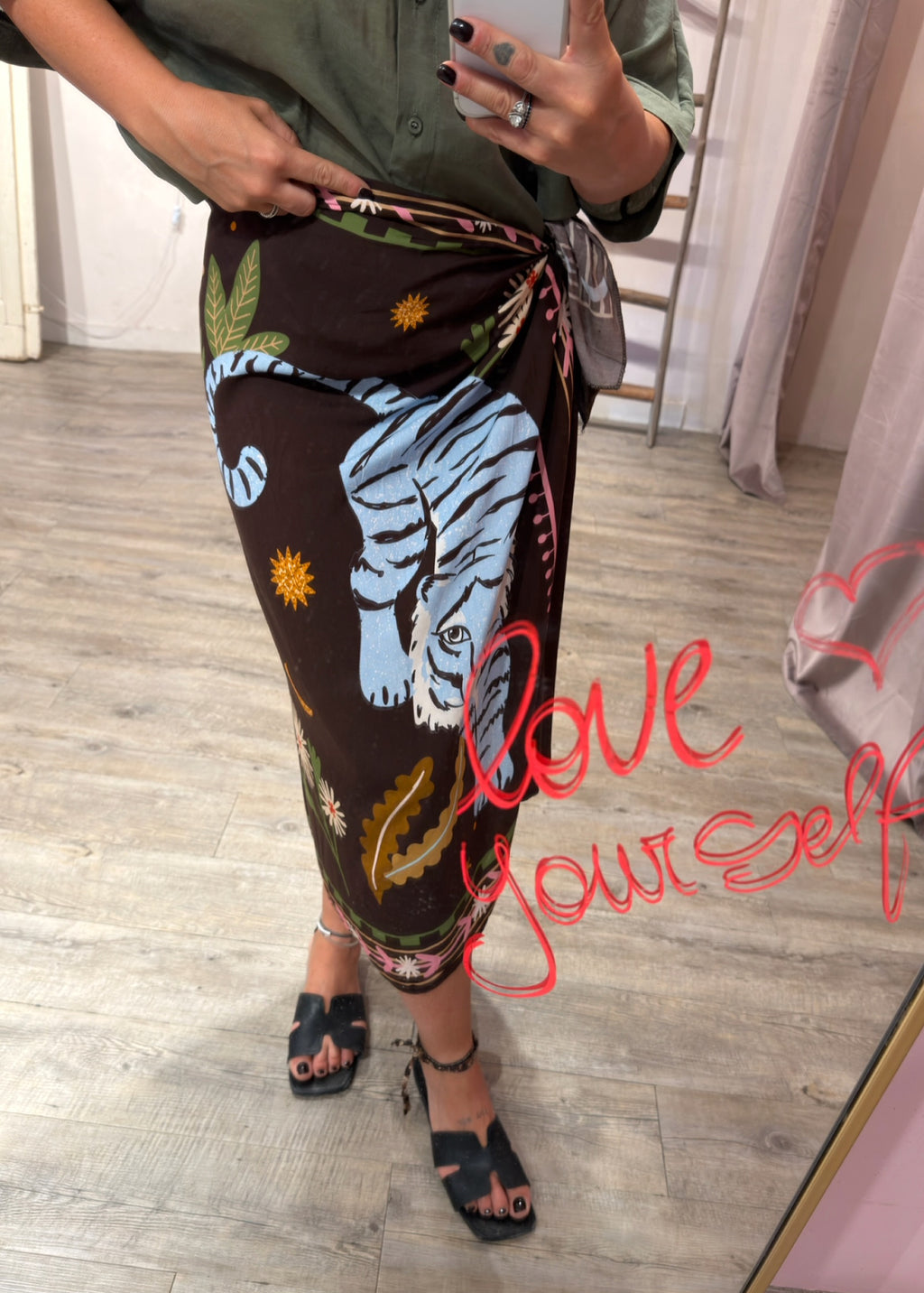 Gonna Midi Pareo Viscosa +fantasie