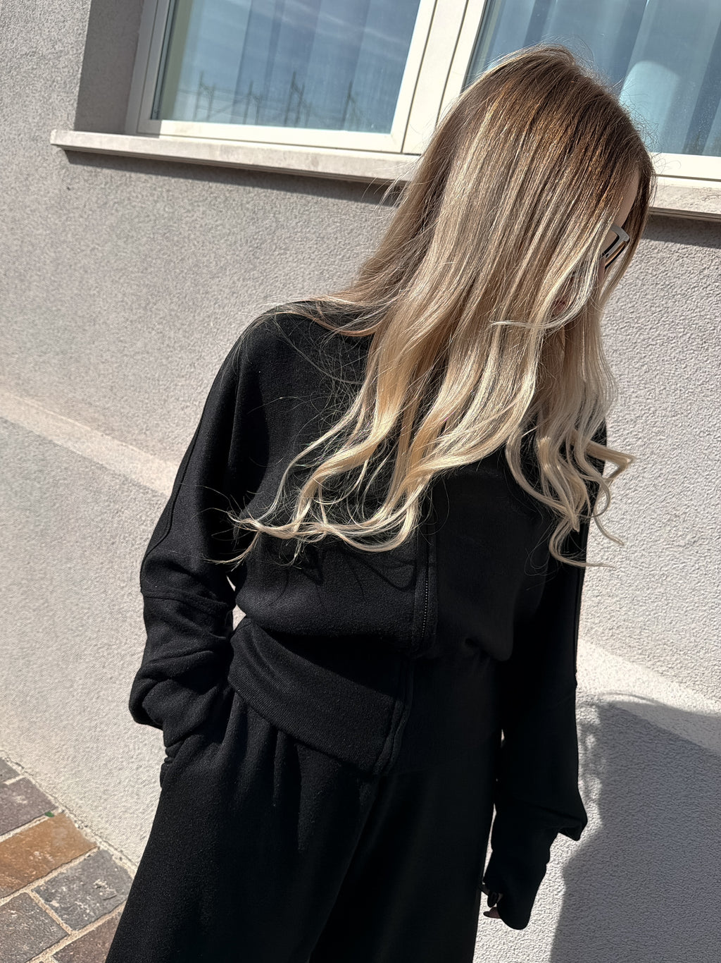Felpa Zip Maja Nero Kostumn1