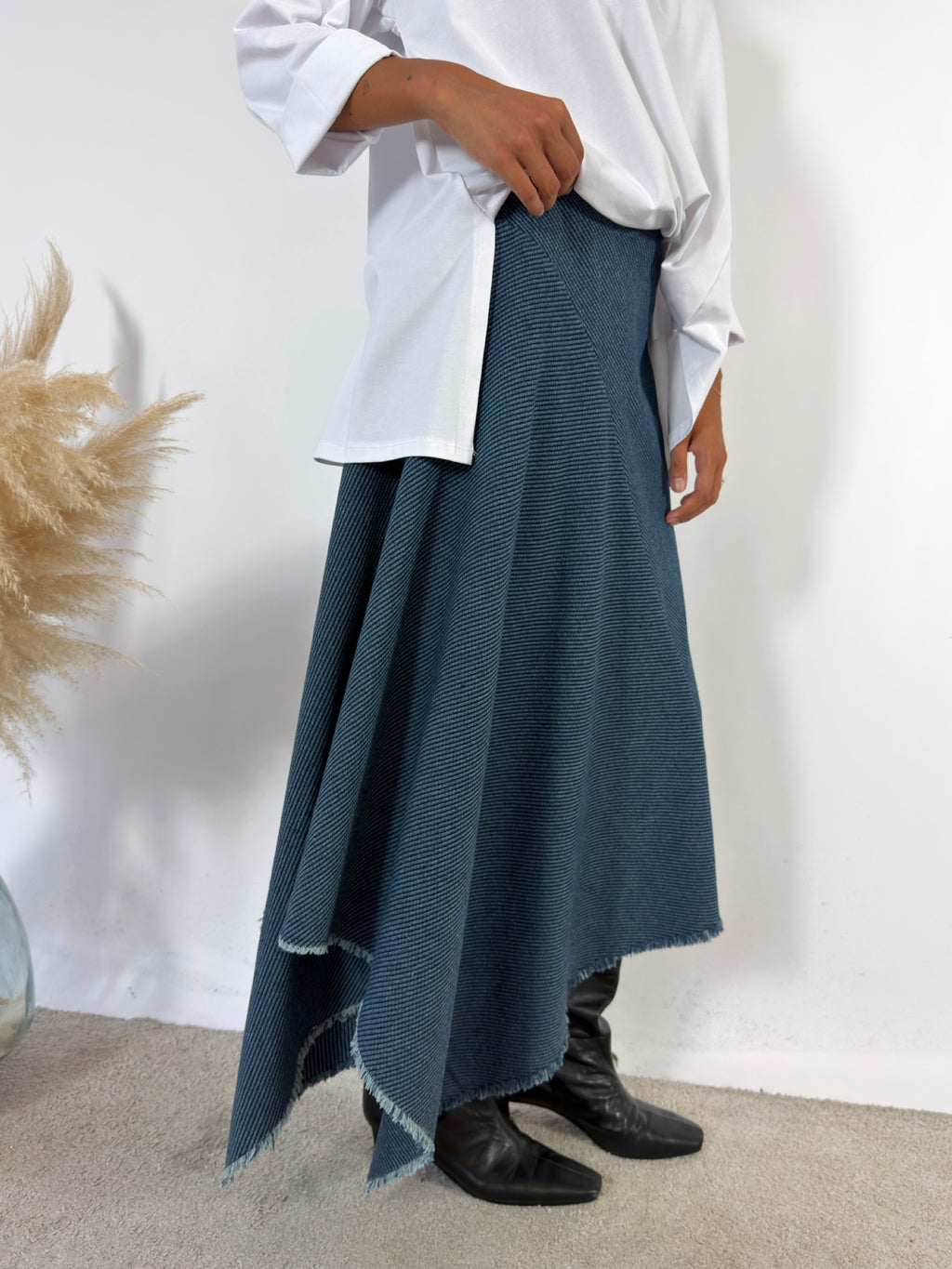 Gonna Asimmetrica Denim Canneté Wild Pony