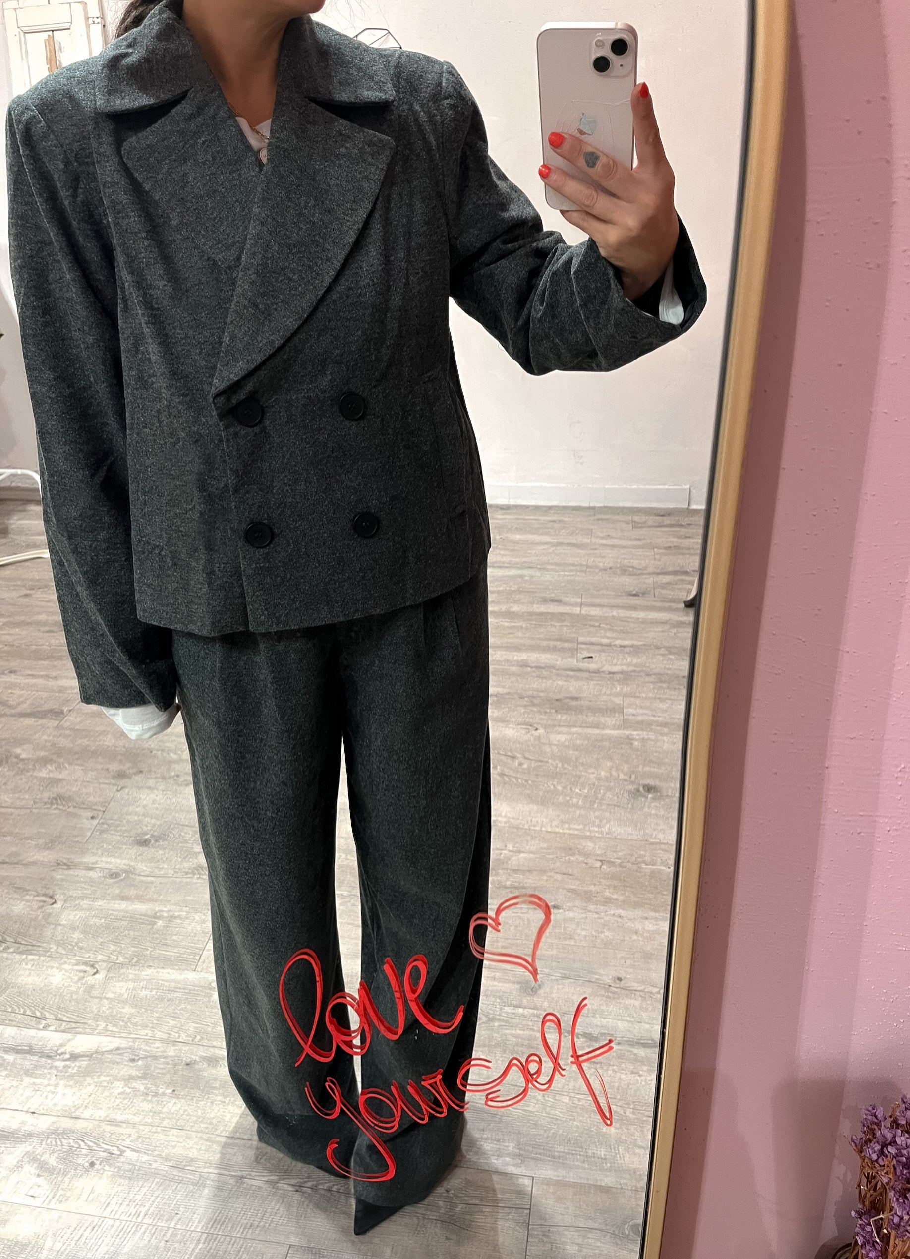 Pantalone Uomo Pinces Wool Antracite