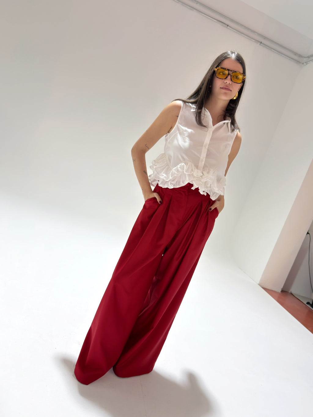 Camicia Smanicata Rouches Bianco YouDecide