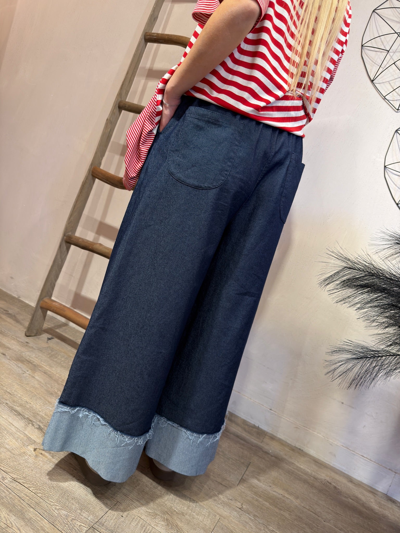 Jeans Stretch Risvolto B/Scuro Miranda