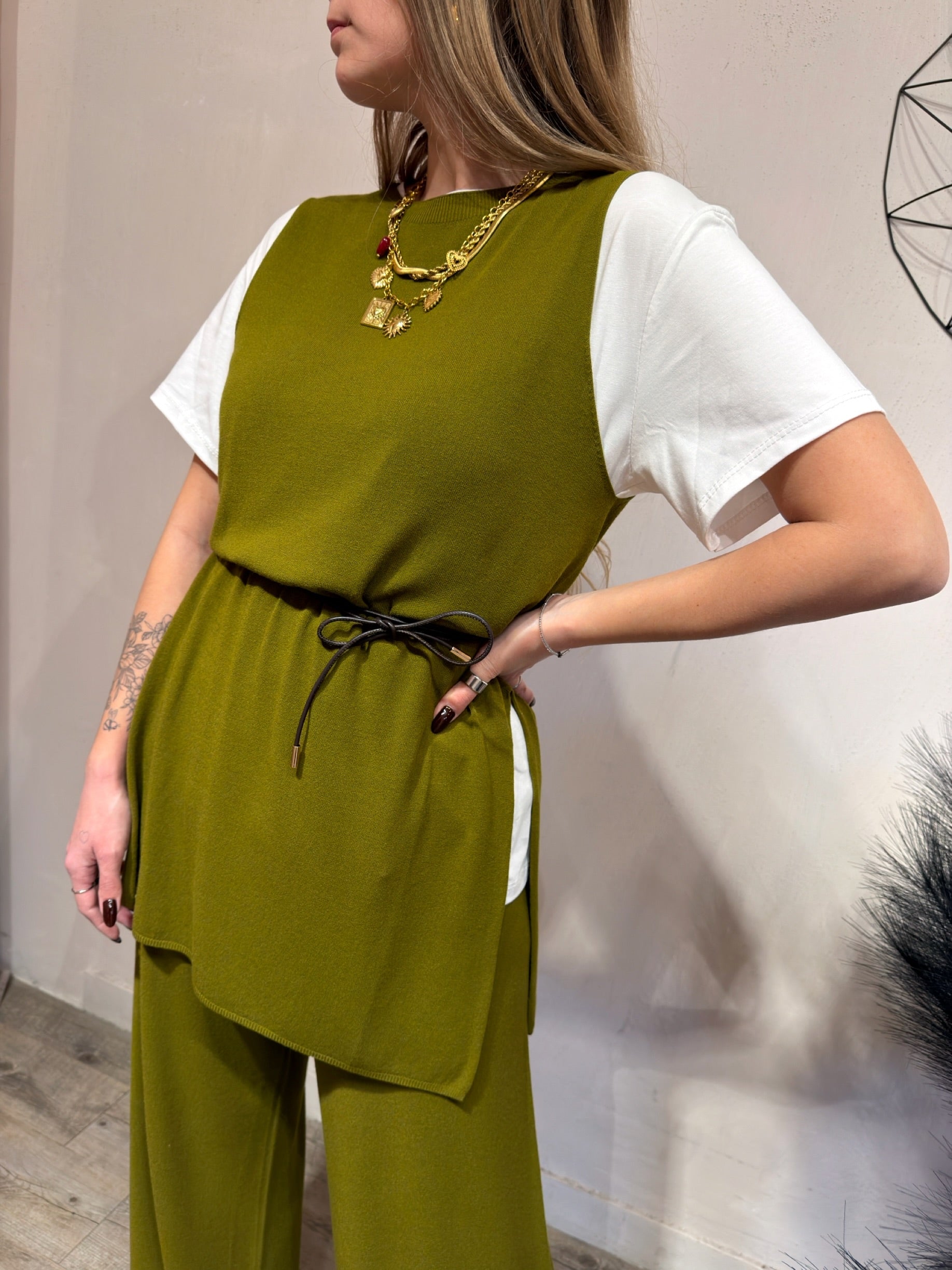 Gilet Maglia Viscosa Kontatto Olio