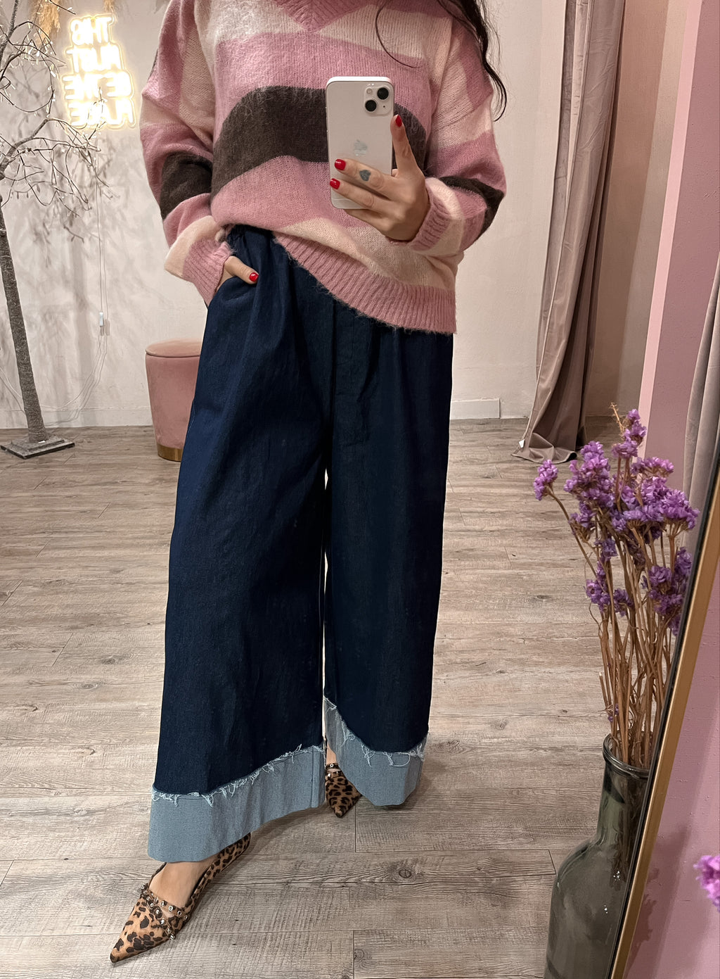 Jeans Stretch Risvolto B/Scuro Miranda
