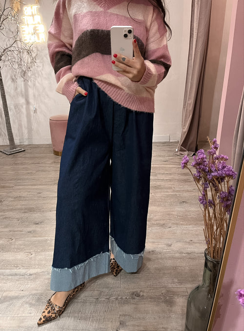 Jeans Stretch Risvolto B/Scuro Miranda