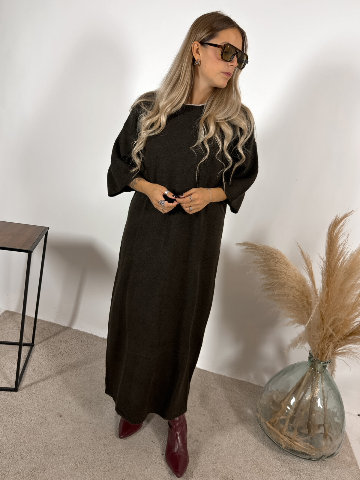 Maxi Abito Maglia Caffe Glamorous