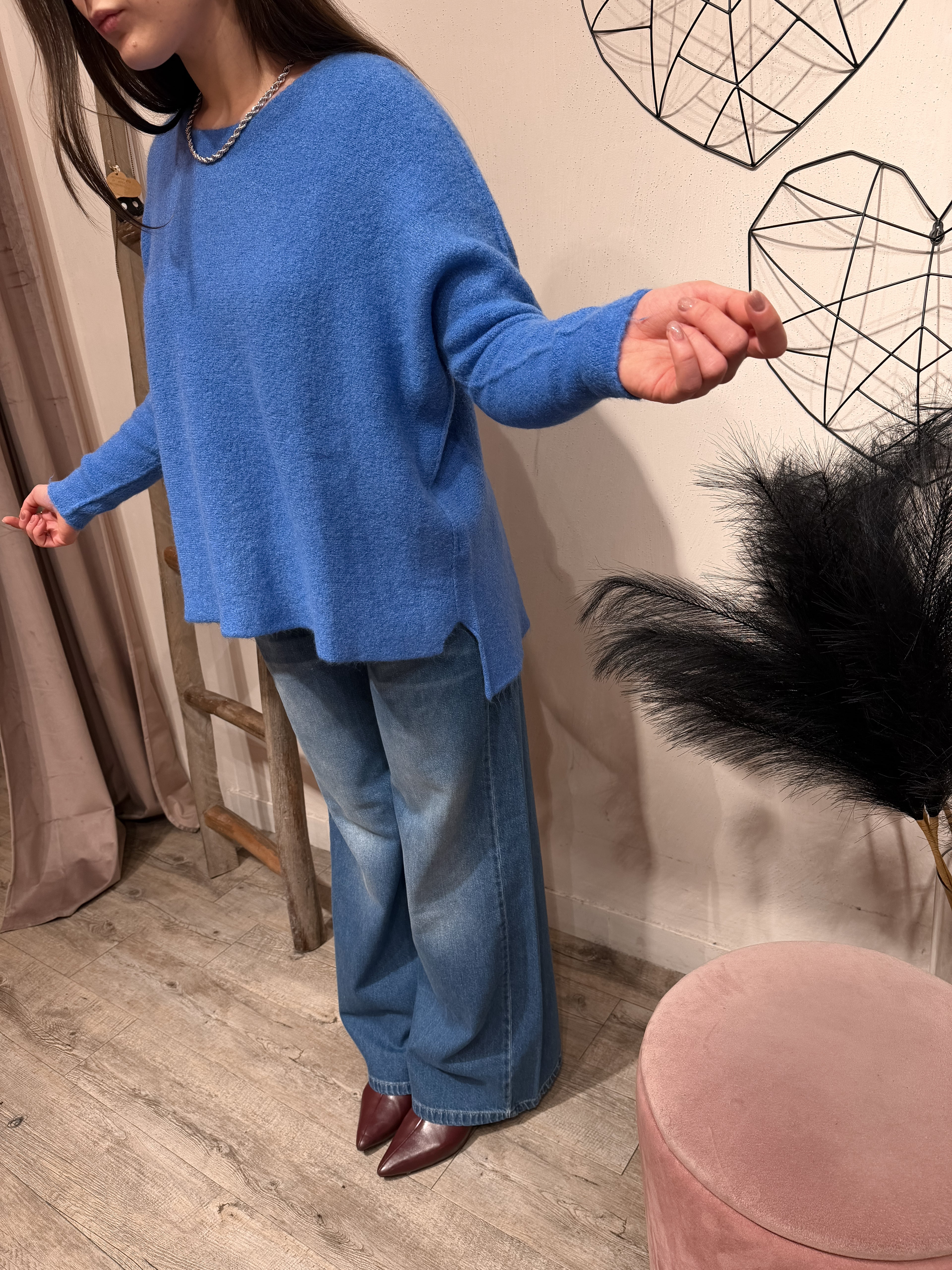 Maxi Maglione Scollo Barca Kontatto +Colori