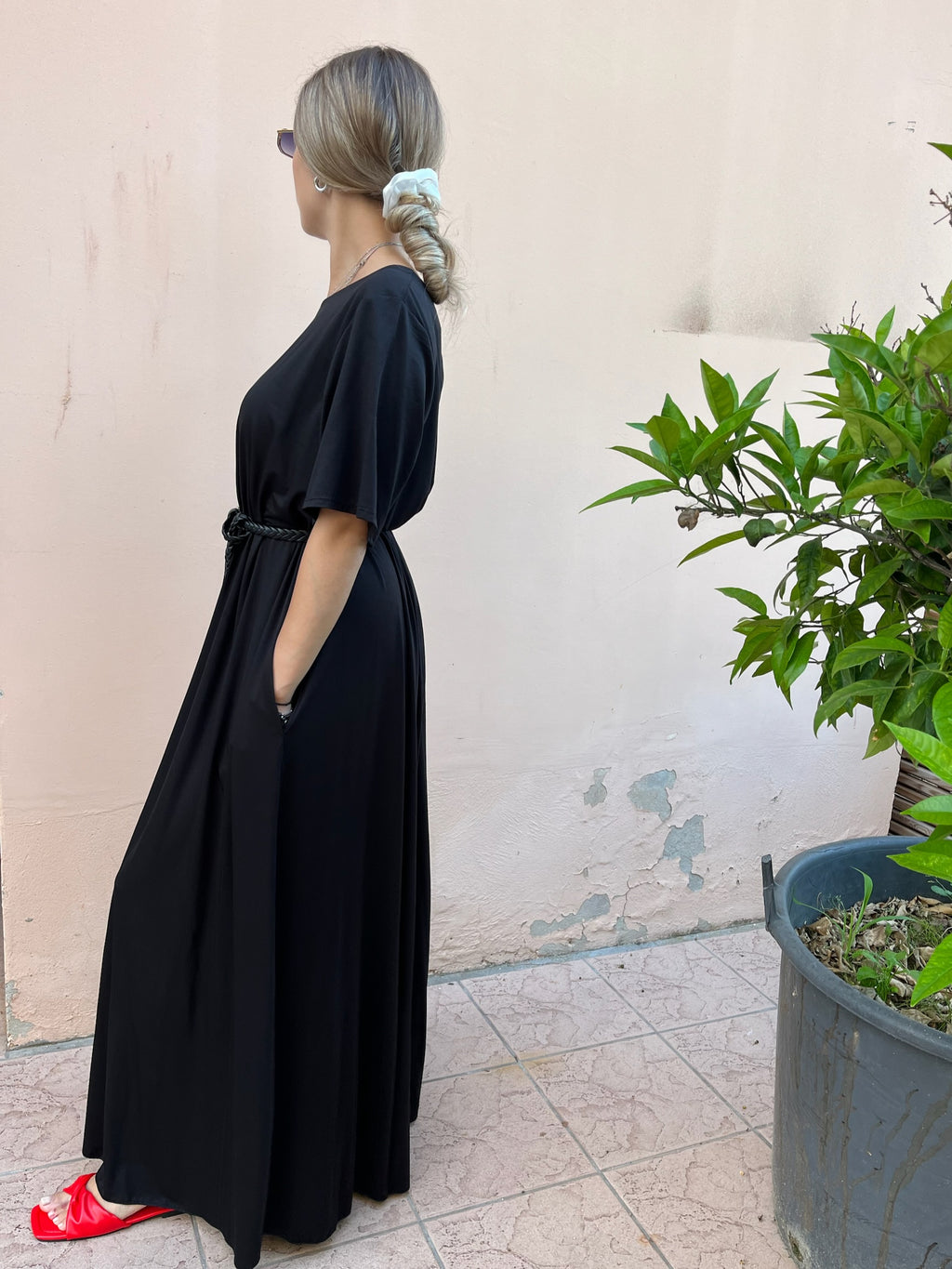 Maxi Abito Mary Manica Corta Fluido +colori