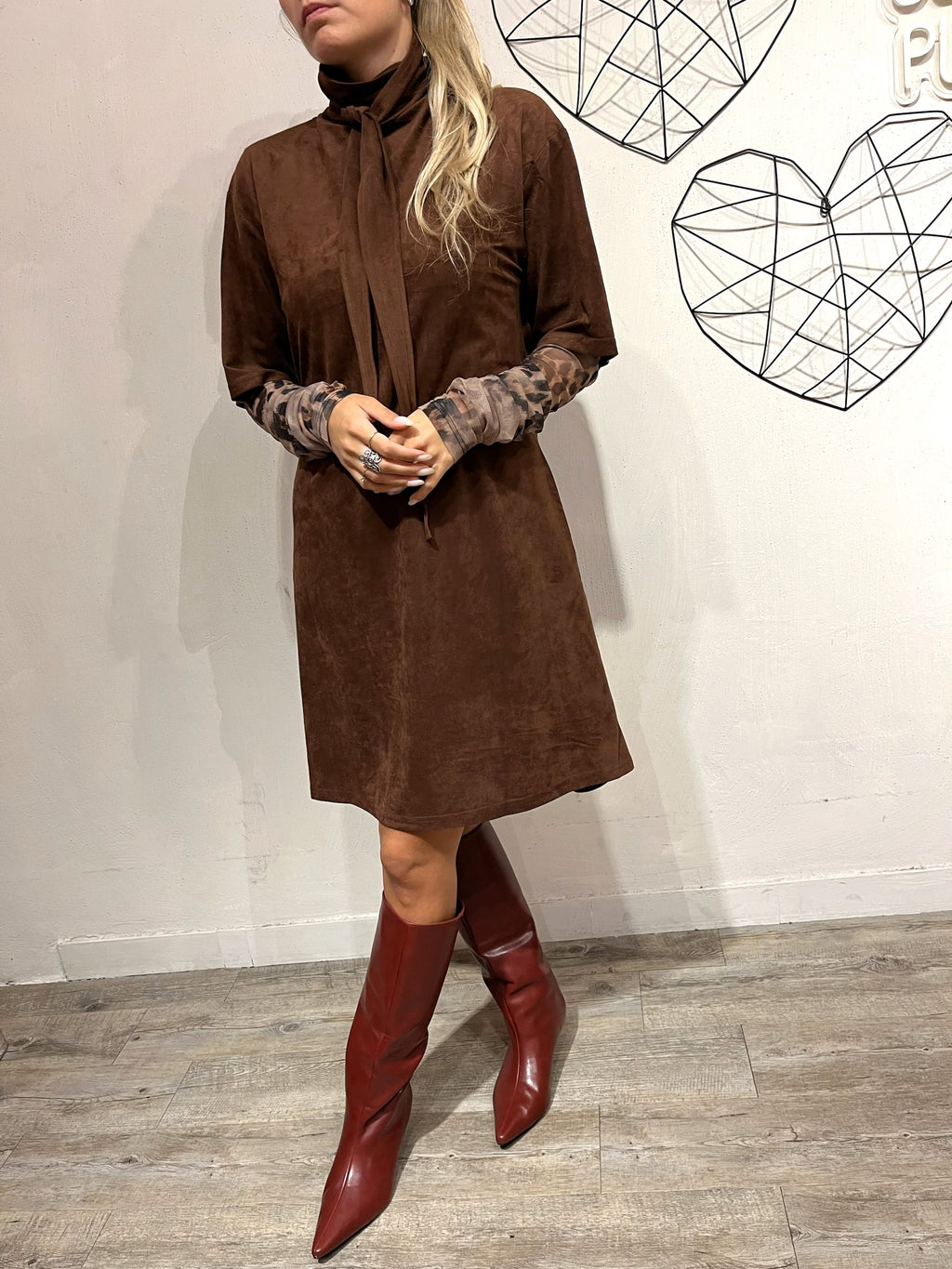 Abito Suede con Fiocco