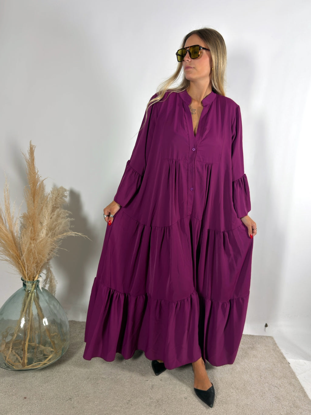 Maxi Abito Chemisier Balze +colori