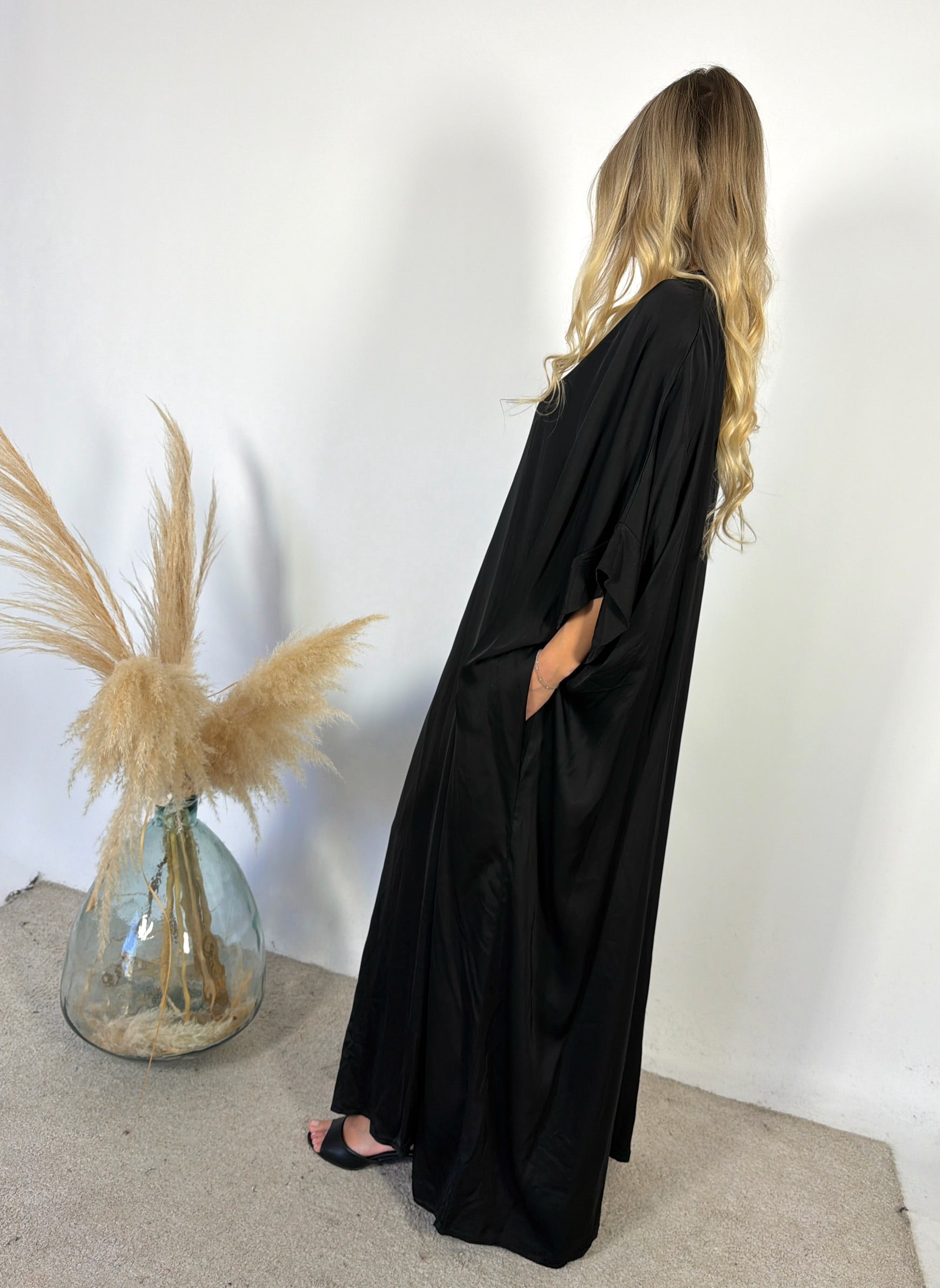 Maxi Abito Kimono Satinato +colori
