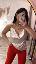 Canotta Satin Collo Anello +colori