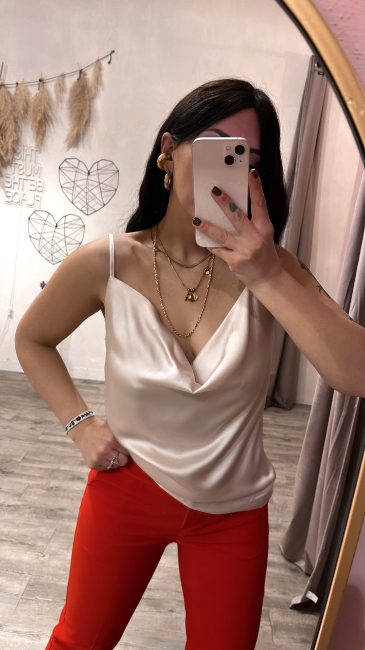 Canotta Satin Collo Anello +colori