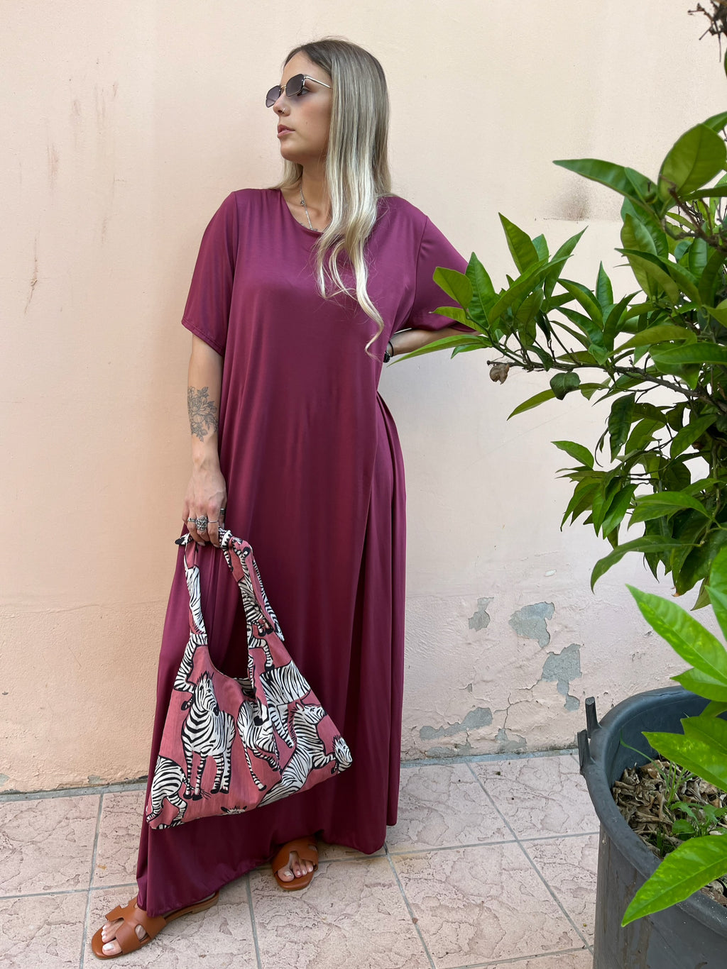 Maxi Abito Mary Manica Corta Fluido +colori