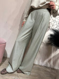Pantalone Gessato con Micro Paillette Salvia Kontatto