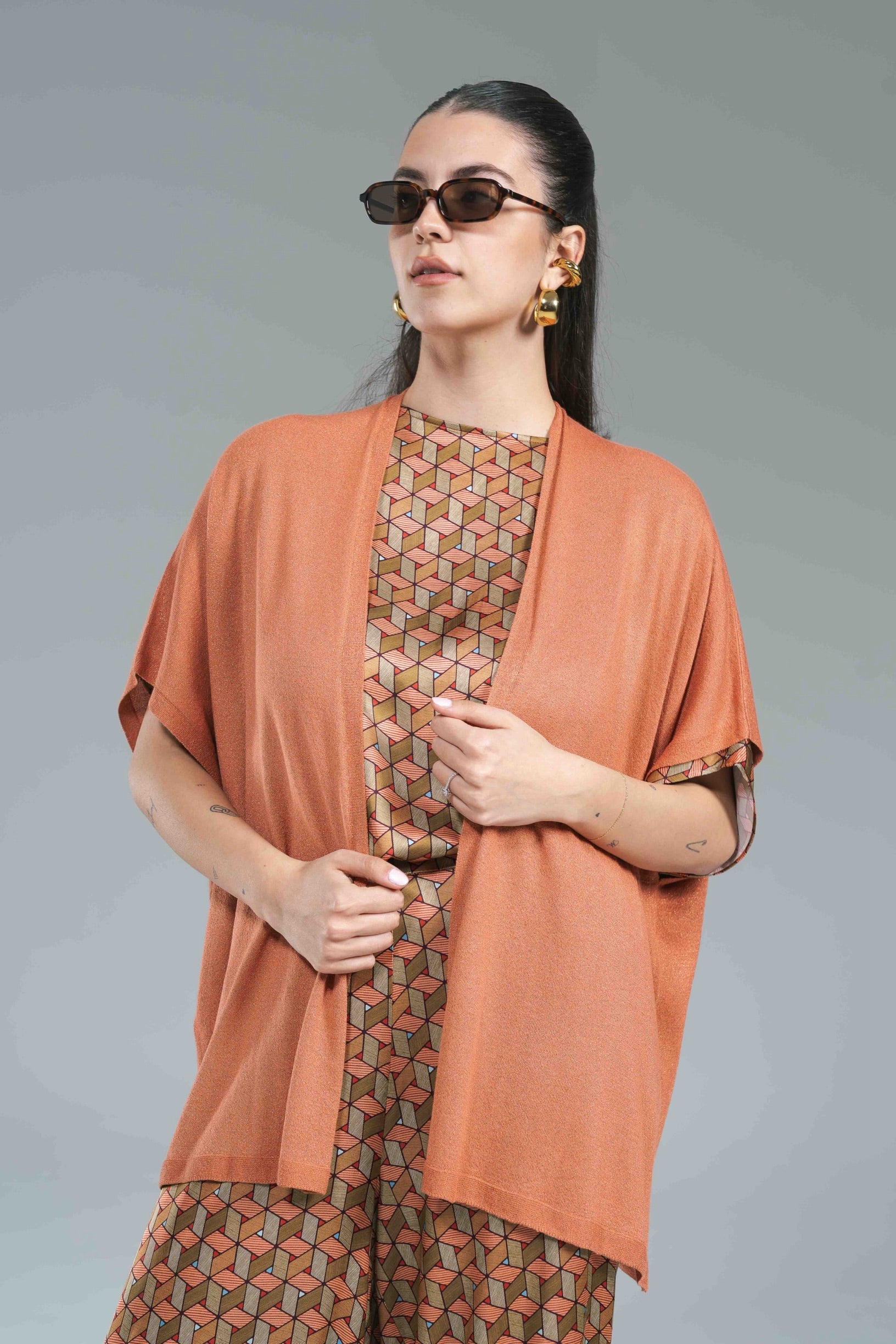 Cardigan Kimono Lurex Aragosta Surkana