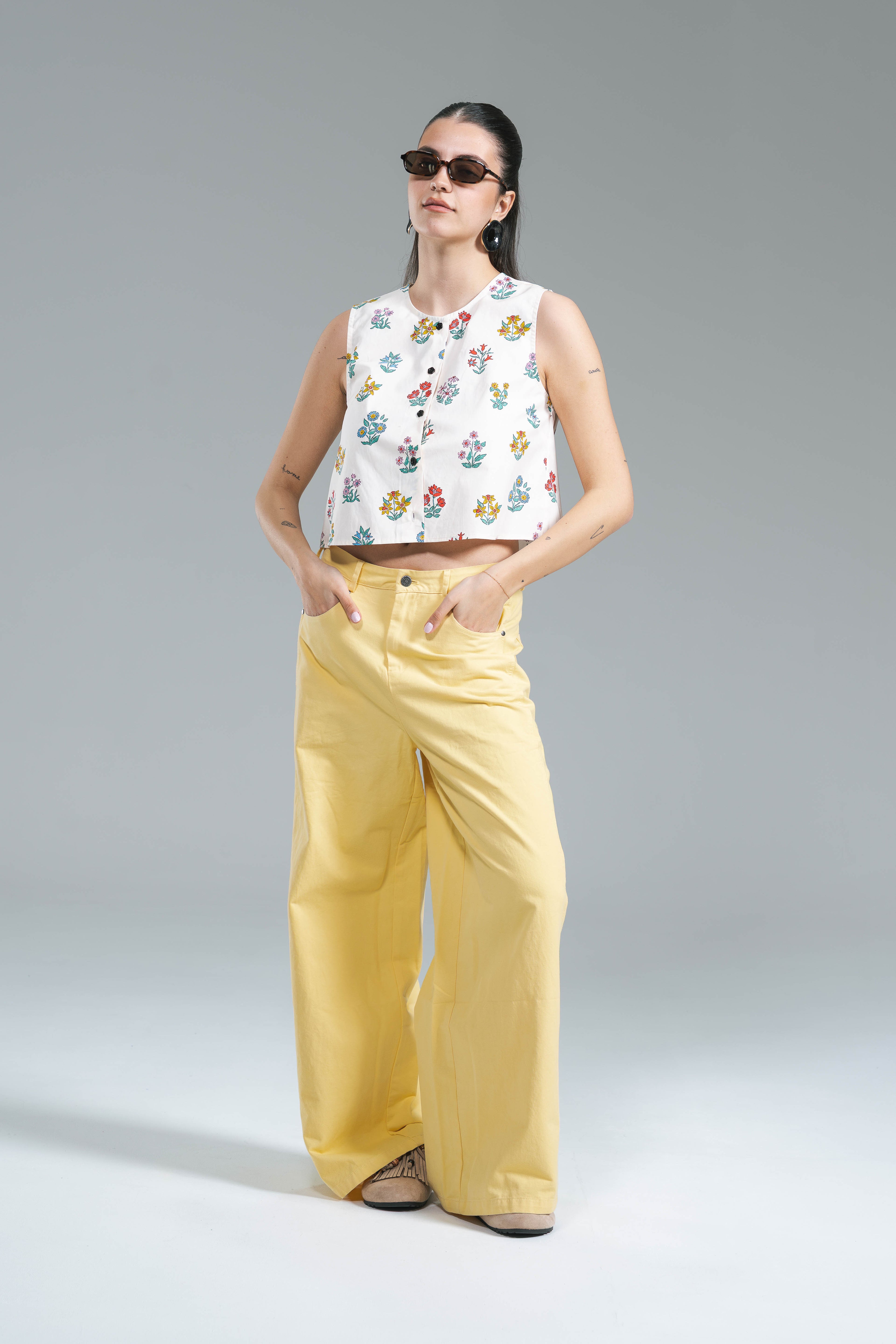 Pantalone Denim Giallo Burro Compania Fantastica