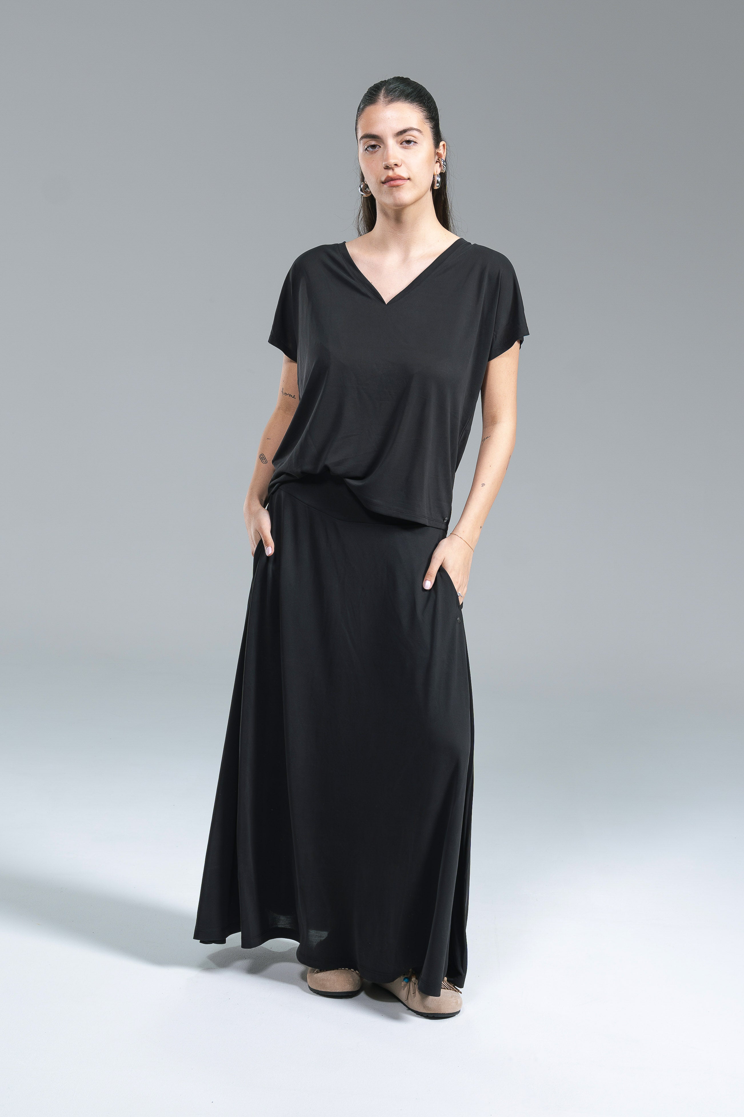 T-shirt Lyocell Surkana Nero