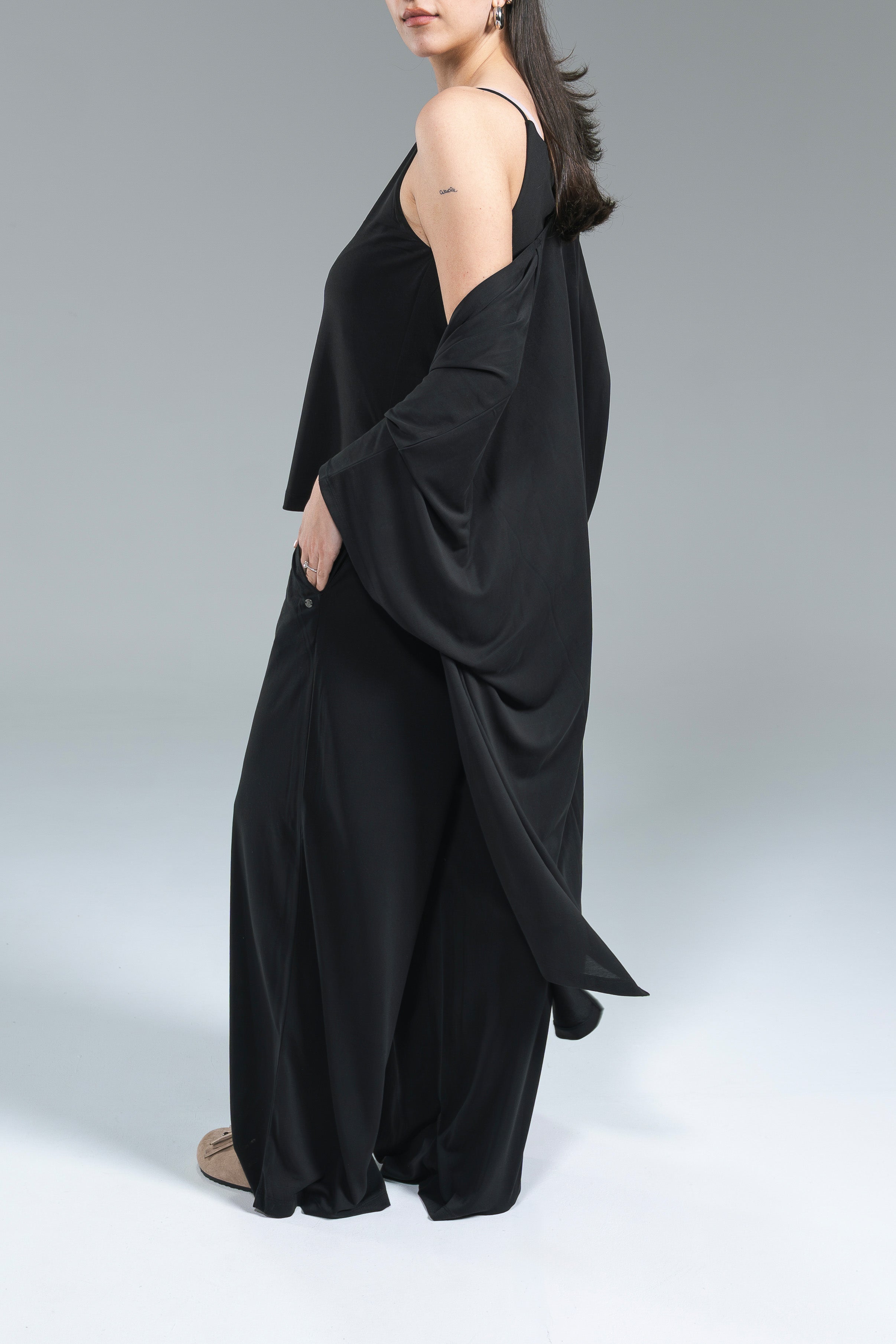 Maxi Cardigan Lyocell Nero